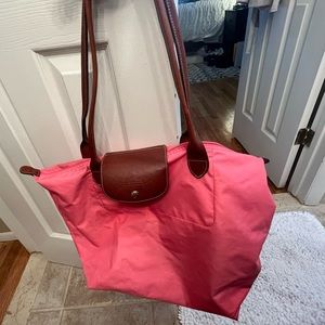 Longchamp Le Pliage medium tote bright pink